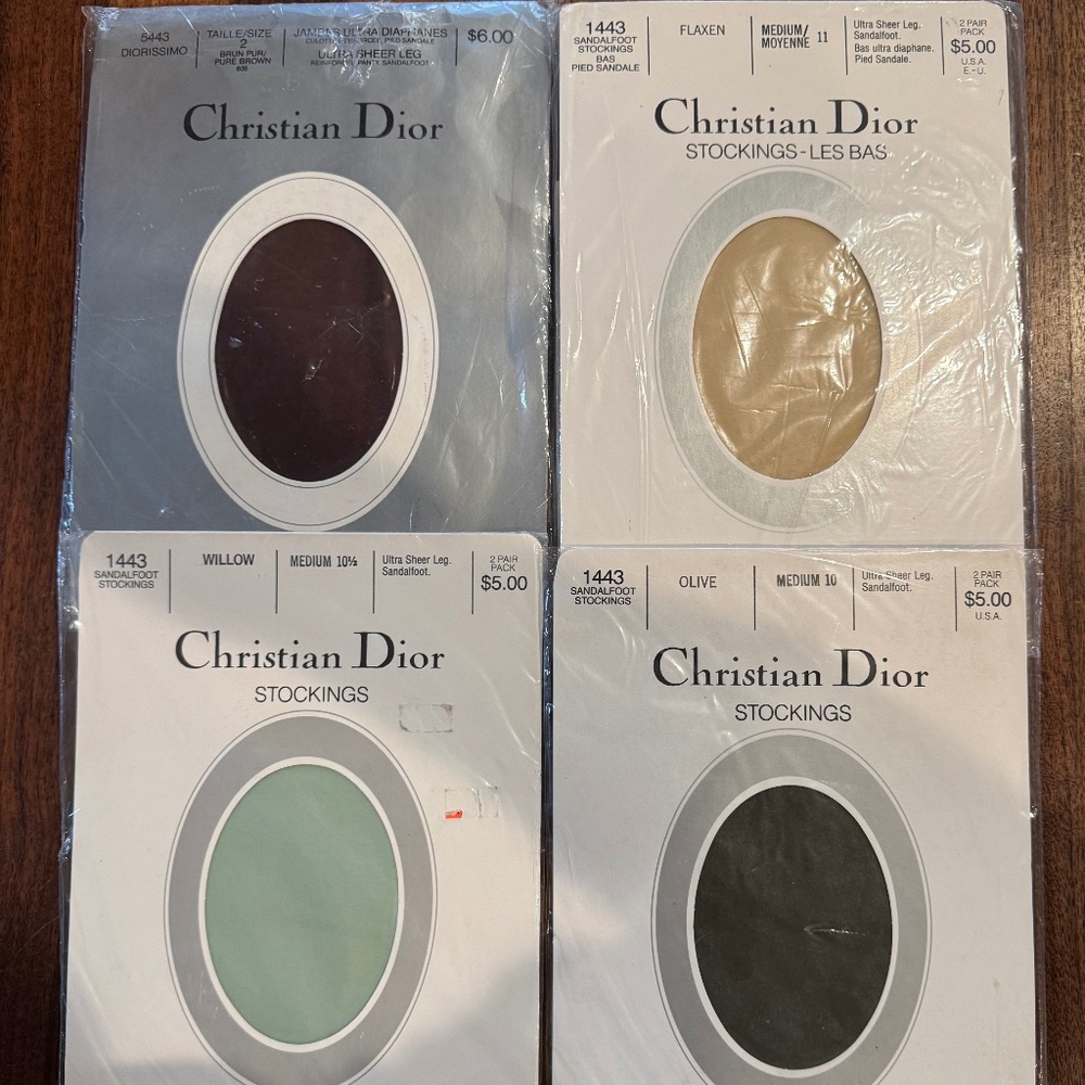 Lot of CHRISTIAN DIOR hosiery, stockings and pantyhose, Sizes Med/2